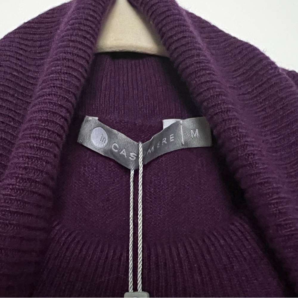 InCashmere Deep Plum Sleeveless Turtleneck